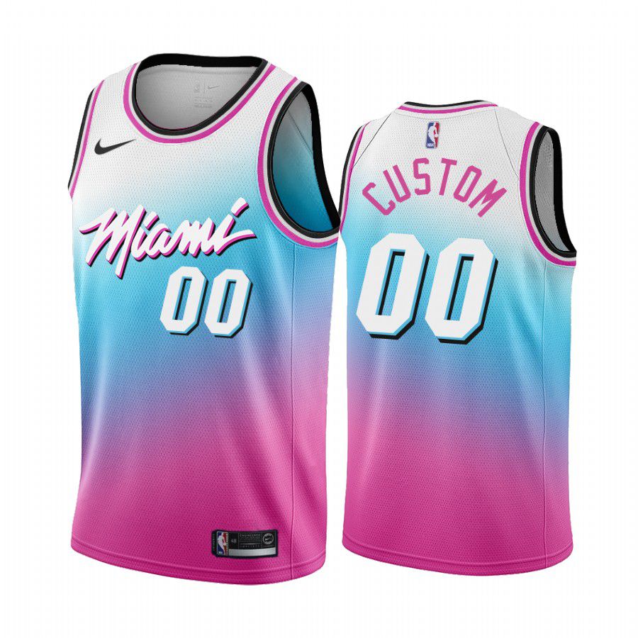Men Miami Heat 00 custom blue pick city edition vice 2020 nba jersey